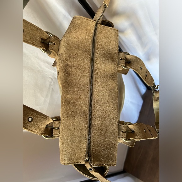 Vintage NWOT Fornarina Canvas and Suede Tote Bag with Zip Closure - Picture 3 of 8